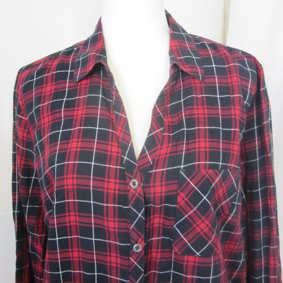 J. Jill Layered Blouse Plaid Tunic Button Down Long Sleeve Top Size Large - Picture 3 of 12